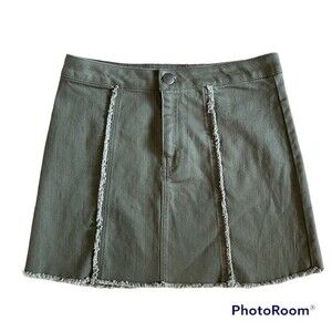 BCBG Jean Mini Skirt Green Size 27 NWT